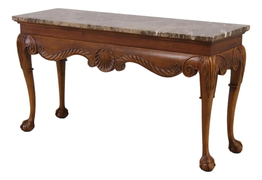 Marble Top Chippendale Console Table by Century (1 of 10)