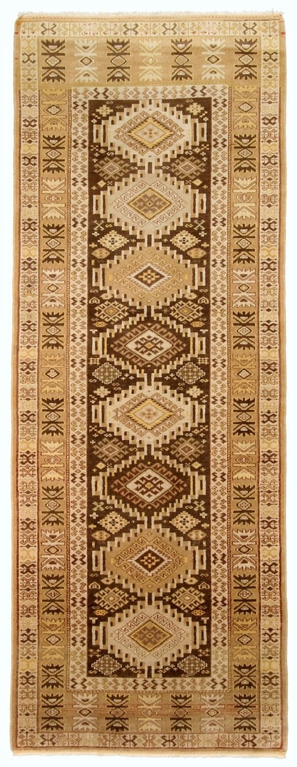 99cm x 287cm Antique Caucasian Shirvan Wool Runner Geometric Rug (1 of 8)
