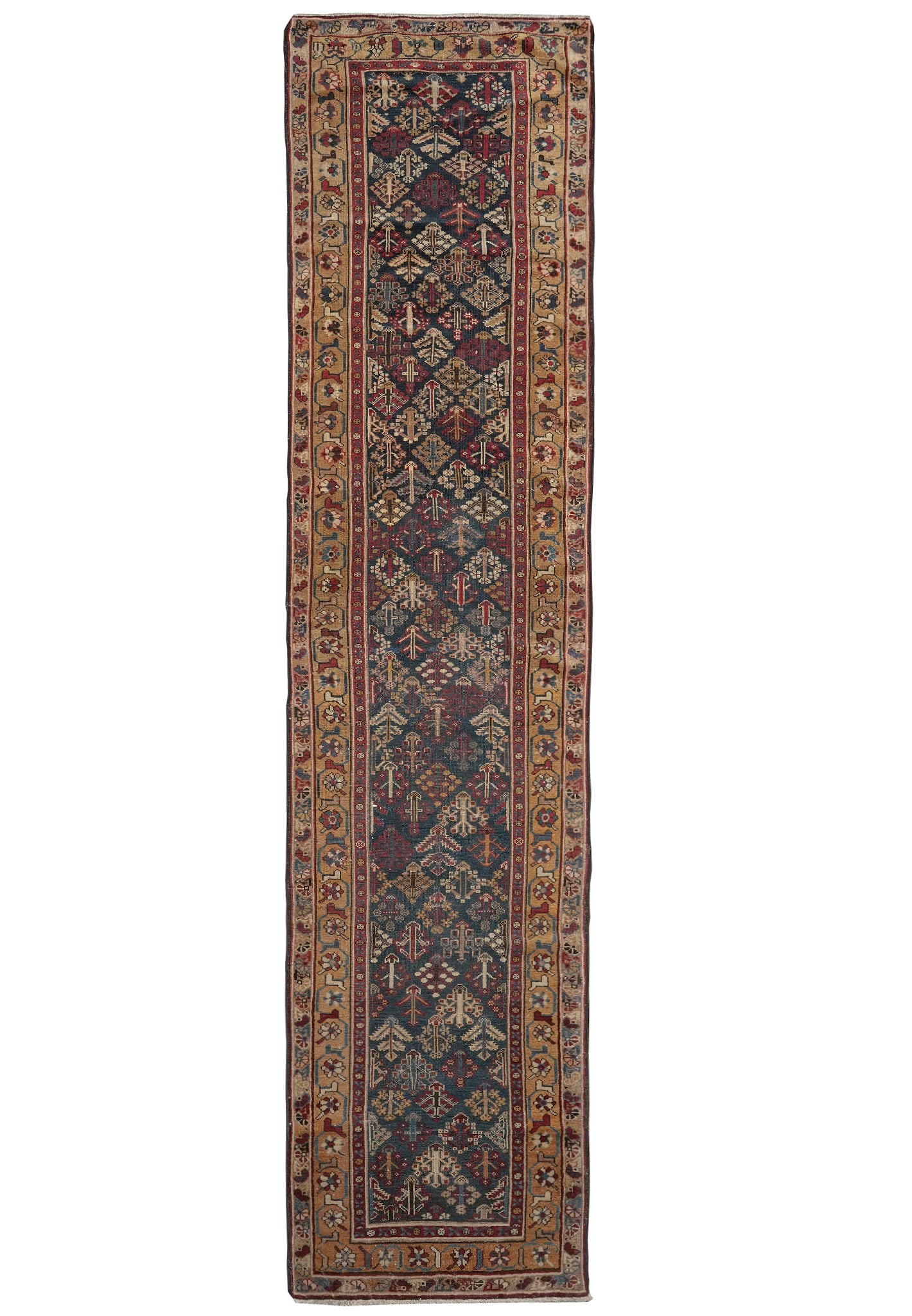 Antique Persian Mahal Joshagan Runner 2.9 x 12.6 ft Hand Knotted Wool 1940s (1 of 10)