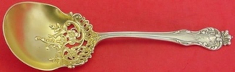 Mount Vernon Howard Queen Sterling Silver Ice Serving Spoon Gold Washed (1 of 1)