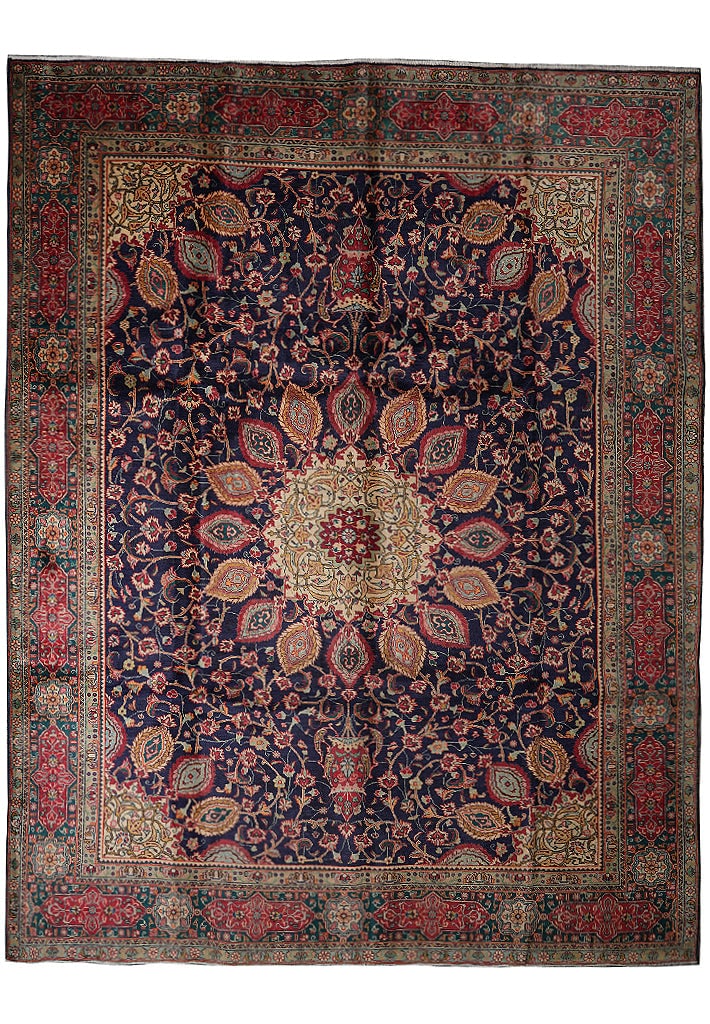 Persian Tabriz Sheikh Safi Wool Rug 10 x 13 Hand-Knotted Medallion Floral Iran: Persian Tabriz Sheikh Safi Wool Rug 10 x 13 Hand-Knotted Medallion Floral Iran Free continental US Shipping This hand-knotted Persian Tabriz Sheikh Safi rug showcases authentic craftsmanship from Tabr