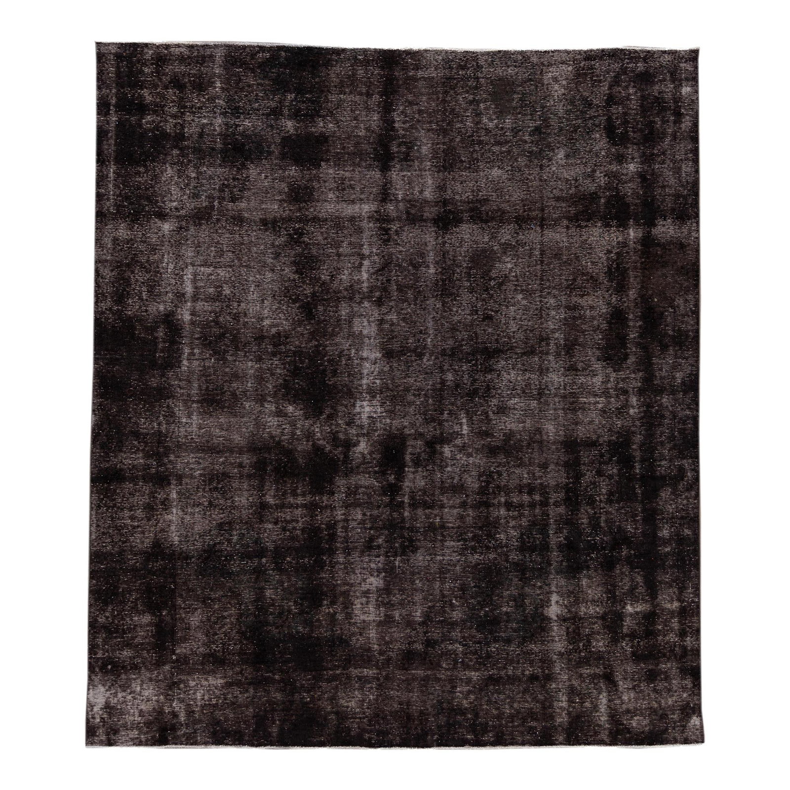 Vintage Turkish Hand-Knotted Gray-Charcoal Geometric Wool Rug 9'2 x 10'7: Vintage Turkish Hand-Knotted Gray-Charcoal Geometric Wool Rug 9'2 x 10'7 This stunning vintage Turkish rug features a distressed gray-charcoal field adorned with an intricate all-over geometric design