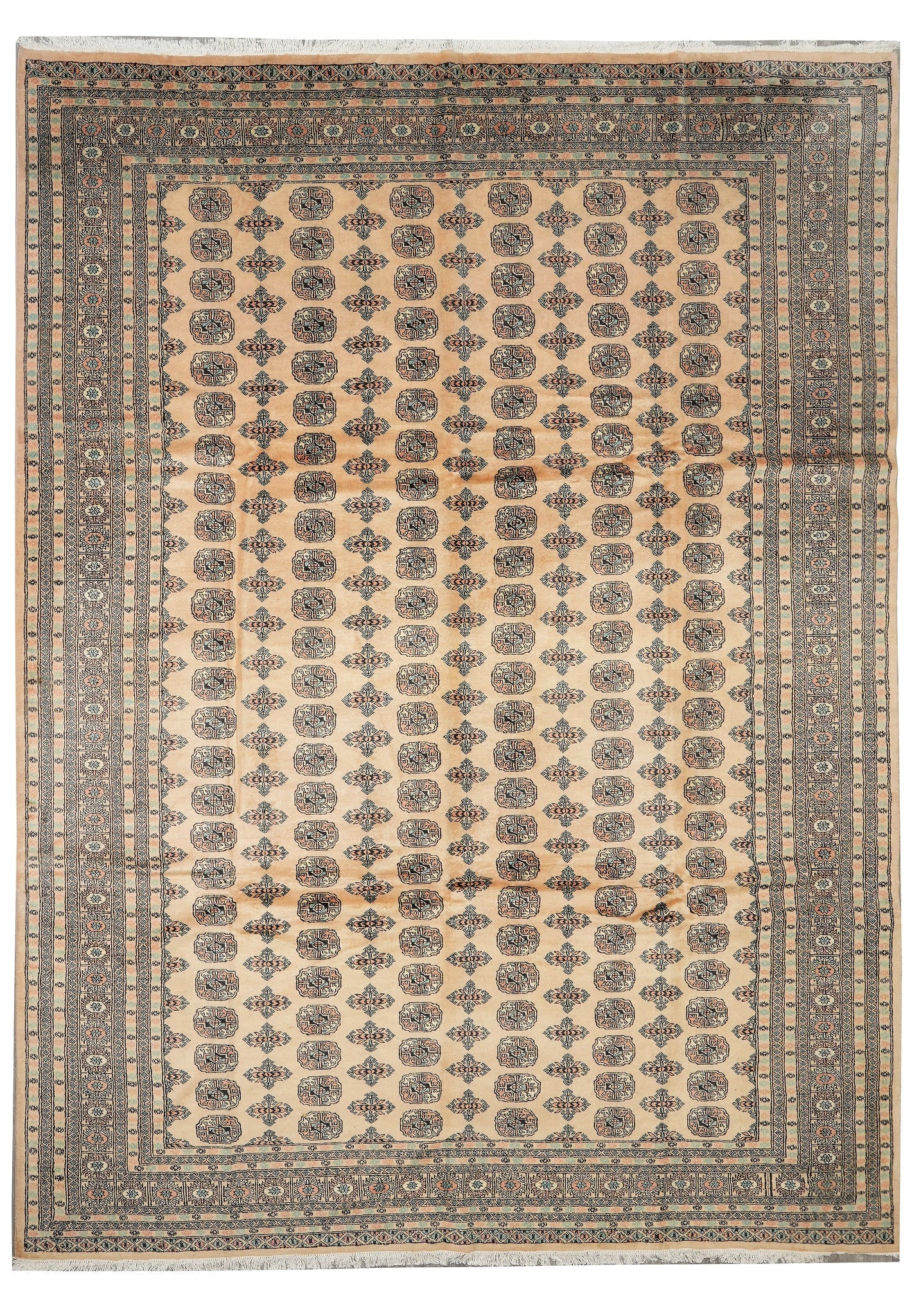 Hand-Knotted Pakistan Bokhara Rug 9.3 x 12.7 Wool Geometric Design: Hand-Knotted Pakistan Bokhara Rug 9.3 x 12.7 Wool Geometric Design Free continental US Shipping This hand-knotted Bokhara rug from Pakistan measures 9.3 x 12.7 feet and is crafted by skilled artisans 