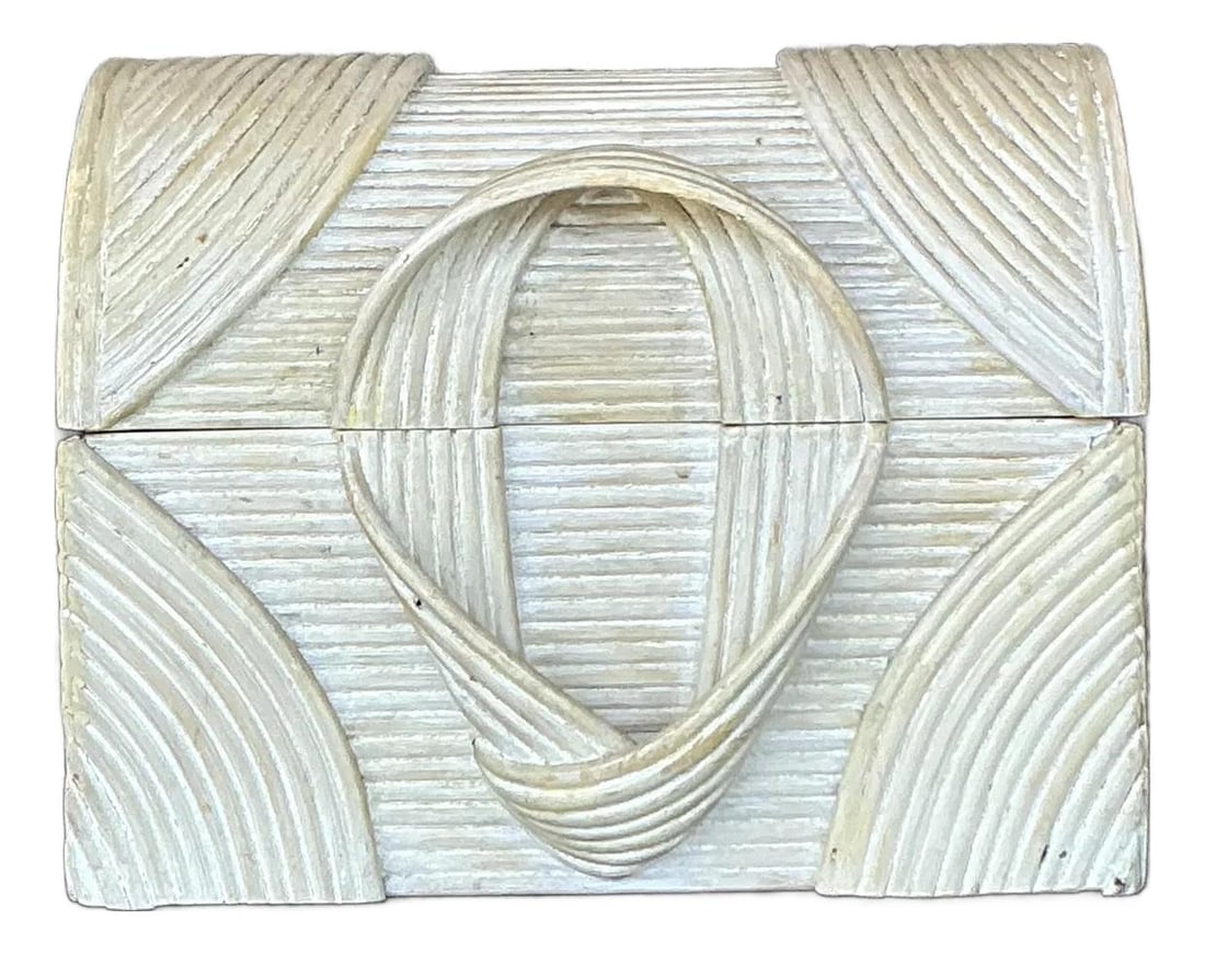 Vintage Coastal Pencil Reed Treasure Chest Box Decorative Storage (1 of 10)