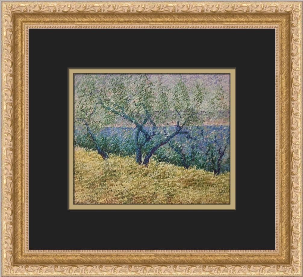 Framed Saint Tropez offset lithograph print by Serge Mendjisky (1 of 2)