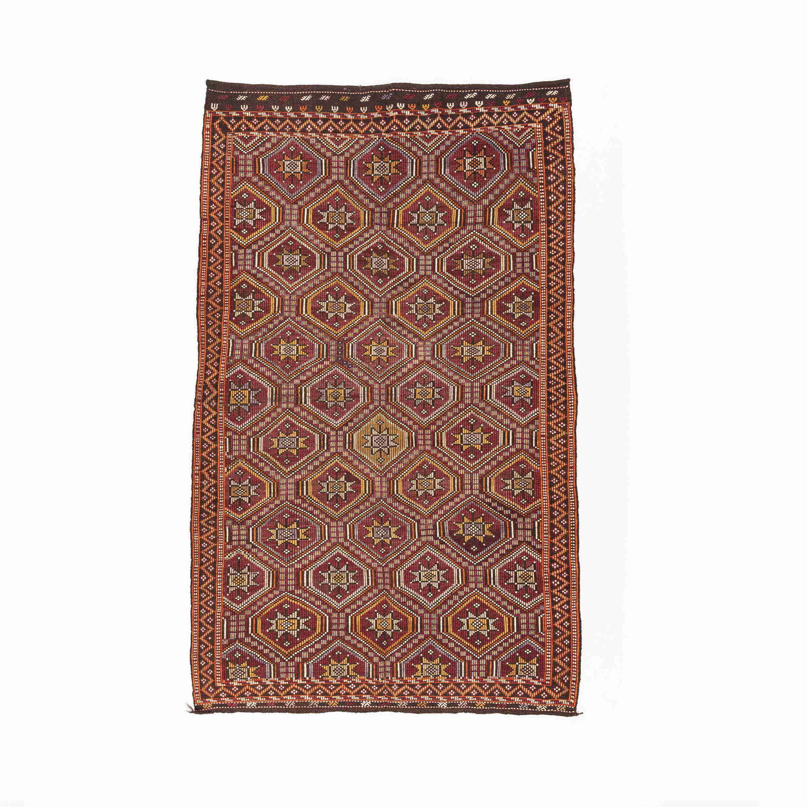 Authentic Handmade Cicim Wool Kilim Rug 72.4 x 118.1: Authentic Handmade Cicim Wool Kilim Rug 72.4 x 118.1 This authentic handmade Cicim rug features a beautiful flat woven design, crafted from high-quality wool on wool. Originating from the traditional 