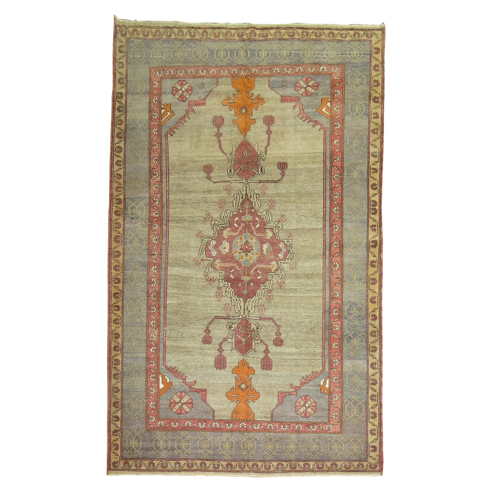 Vintage Hand-Woven Wool Konya Rug from Turkey 78 x 119 in: Vintage Hand-Woven Wool Konya Rug from Turkey 78 x 119 in This vintage Turkish Konya rug from the 20th century features a post-modern style and is hand-woven from wool. Originating from Turkey and dat