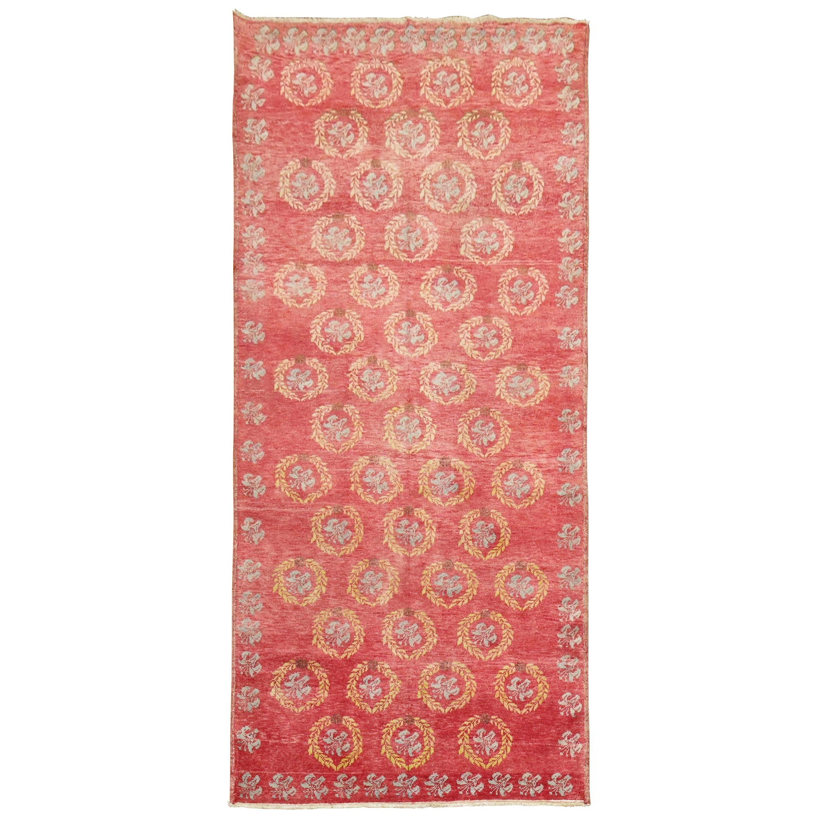 Vintage Hand Knotted Wool Turkish Runner Gustavian 56 x 118 in (1 of 8)