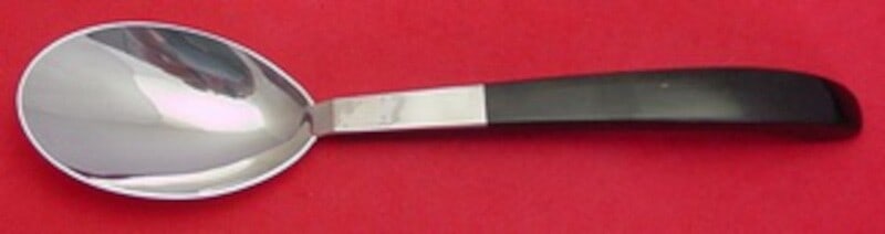 Lunt Contrast Sterling Silver Serving Spoon 9 1/8 Inches: Lunt Contrast Sterling Silver Serving Spoon 9 1/8 Inches This exquisite serving spoon from the Contrast pattern by Lunt is crafted from high-quality sterling silver, showcasing timeless elegance. Meas