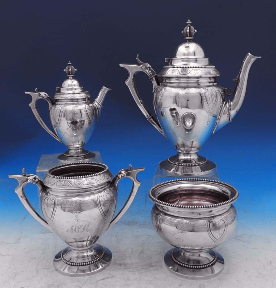 Wood and Hughes Sterling Silver 4 Piece Tea Coffee Service (1 of 18)