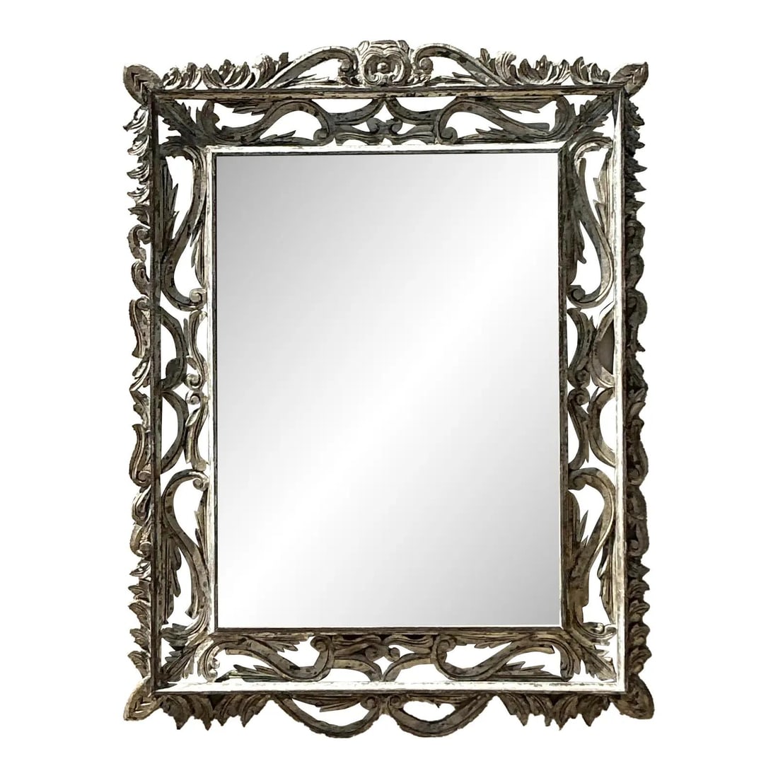 Vintage Boho Monumental Distressed Wood Mirror 48x63.25 Sand Finish (1 of 10)