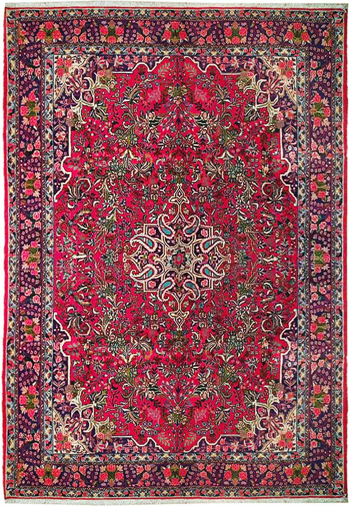 Persian Tehran Floral Bijar Rug 7' x 10' 5" Handcrafted Artisan Design: Persian Tehran Floral Bijar Rug 7' x 10' 5" Handcrafted Artisan Design Free continental US Shipping Enhance your living space with this exquisite handcrafted Persian rug, featuring traditional floral 