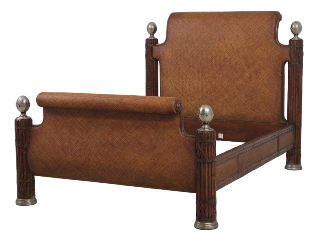 Queen Bamboo Bed Kilimanjaro Collection with Metal and Rattan Details (1 of 10)