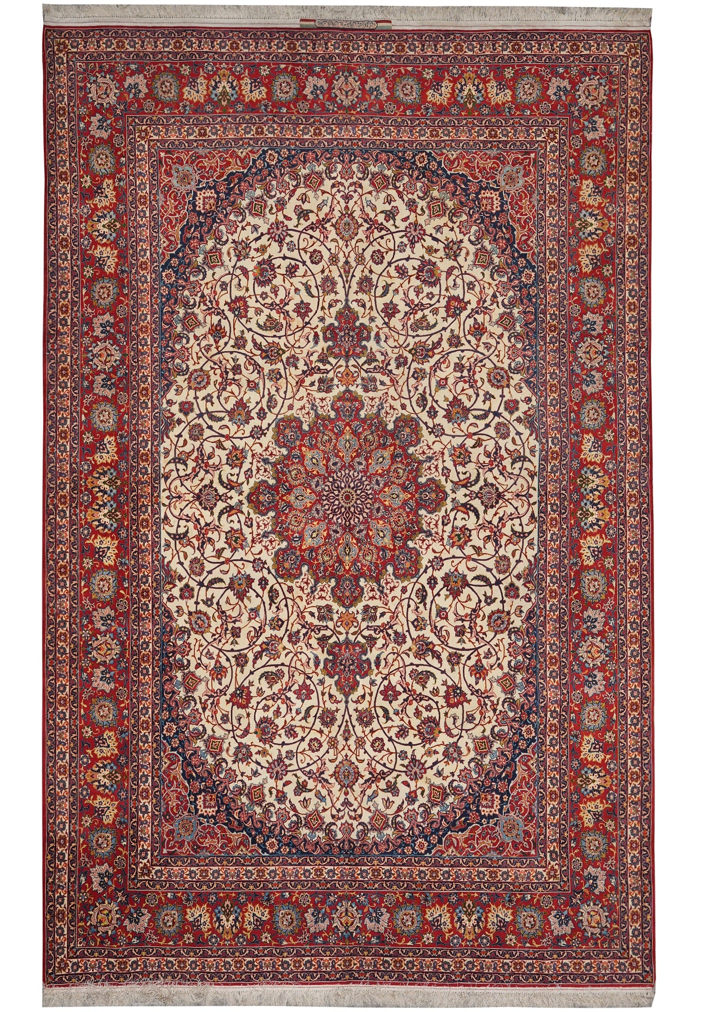 6.8 x 10.4 Authentic Persian Esfahan Seirafian Signed Rug Wool Silk on Silk 500 KPSI (1 of 14)