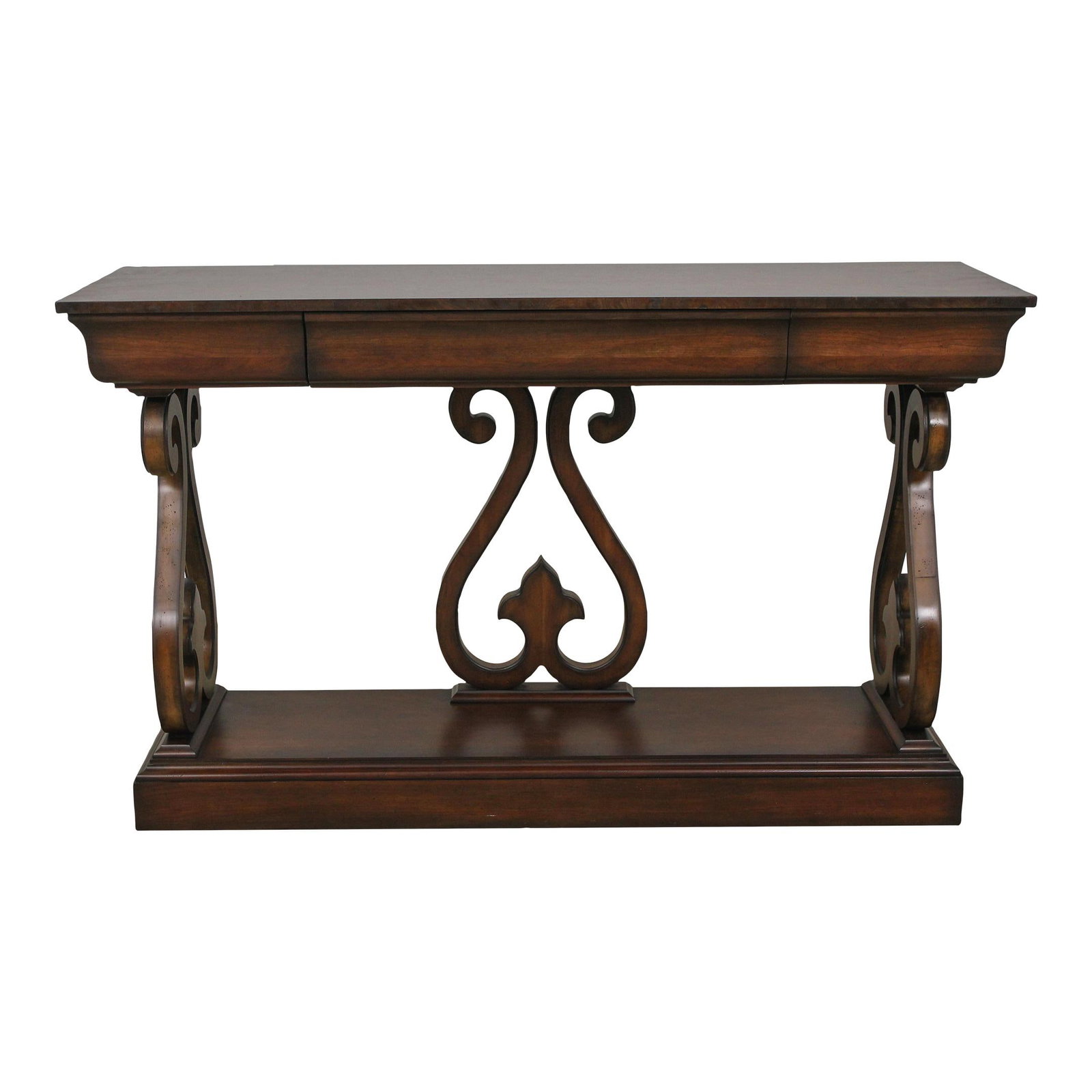 Councill Regency Burl Walnut Console Table with Drawer (1 of 10)