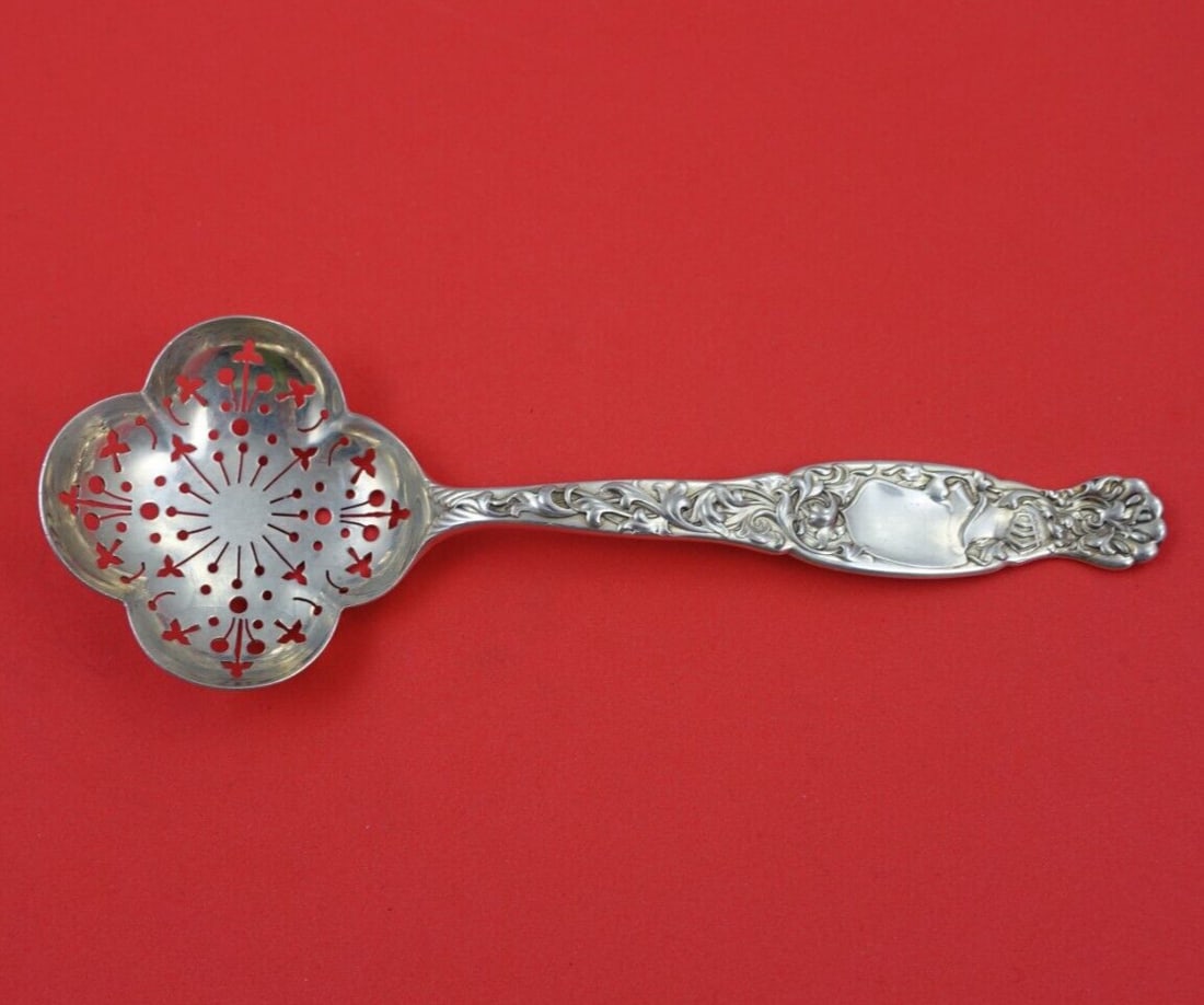 Whiting Heraldic Sterling Silver Sugar Sifter Pierced Clover Design 6 7/8" (1 of 3)