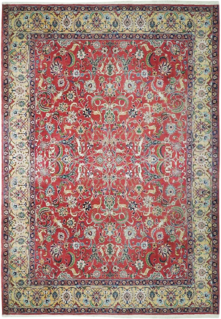 8'2 x 11' Handmade Semi-Antique Tabriz Persian Wool Rug All Over Floral: 8'2 x 11' Handmade Semi-Antique Tabriz Persian Wool Rug All Over Floral Free continental US Shipping This handmade semi-antique Tabriz rug is crafted by skilled Persian artisans using premium natural 