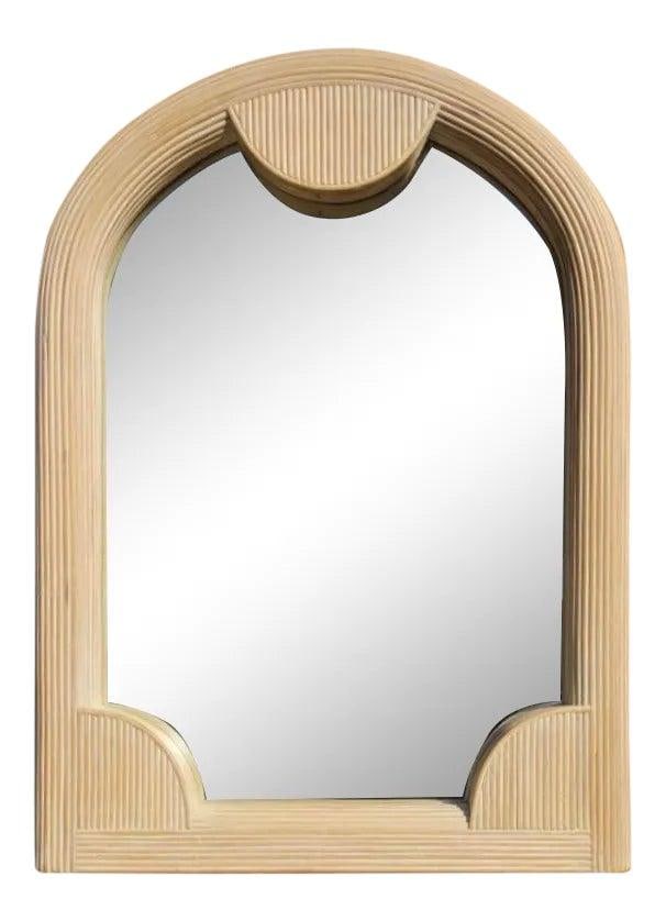 Vintage Cerused Pencil Reed Mirror Arched Design Palm Beach Estate (1 of 10)