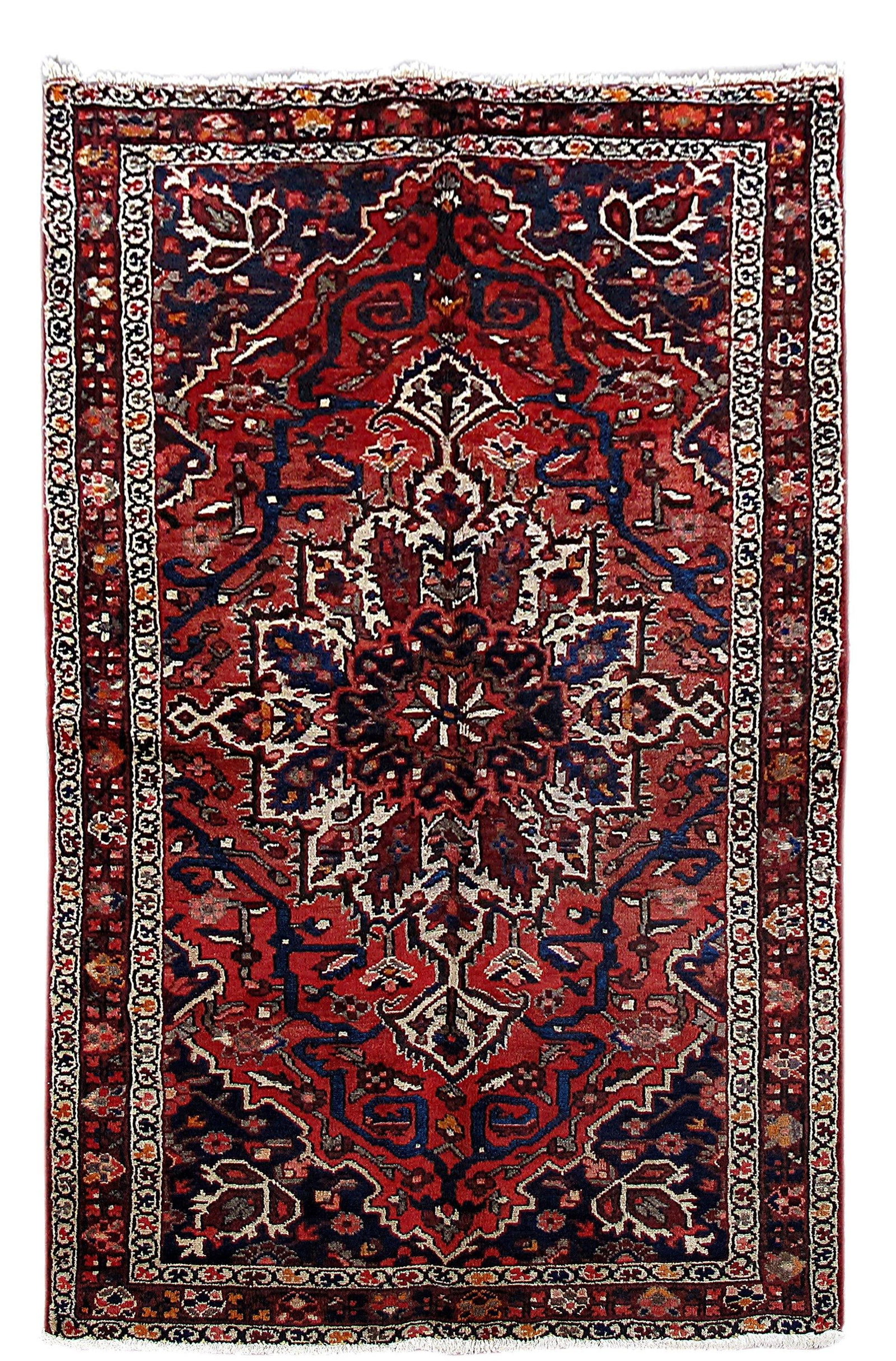 4'4" x 6'8" Salmon Persian Hamadan Rug Handwoven in Iran: 4'4" x 6'8" Salmon Persian Hamadan Rug Handwoven in Iran Free continental US Shipping Discover the exquisite craftsmanship of this 4' 4" x 6' 8" Salmon Persian Hamadan Rug, handwoven by skilled artisa
