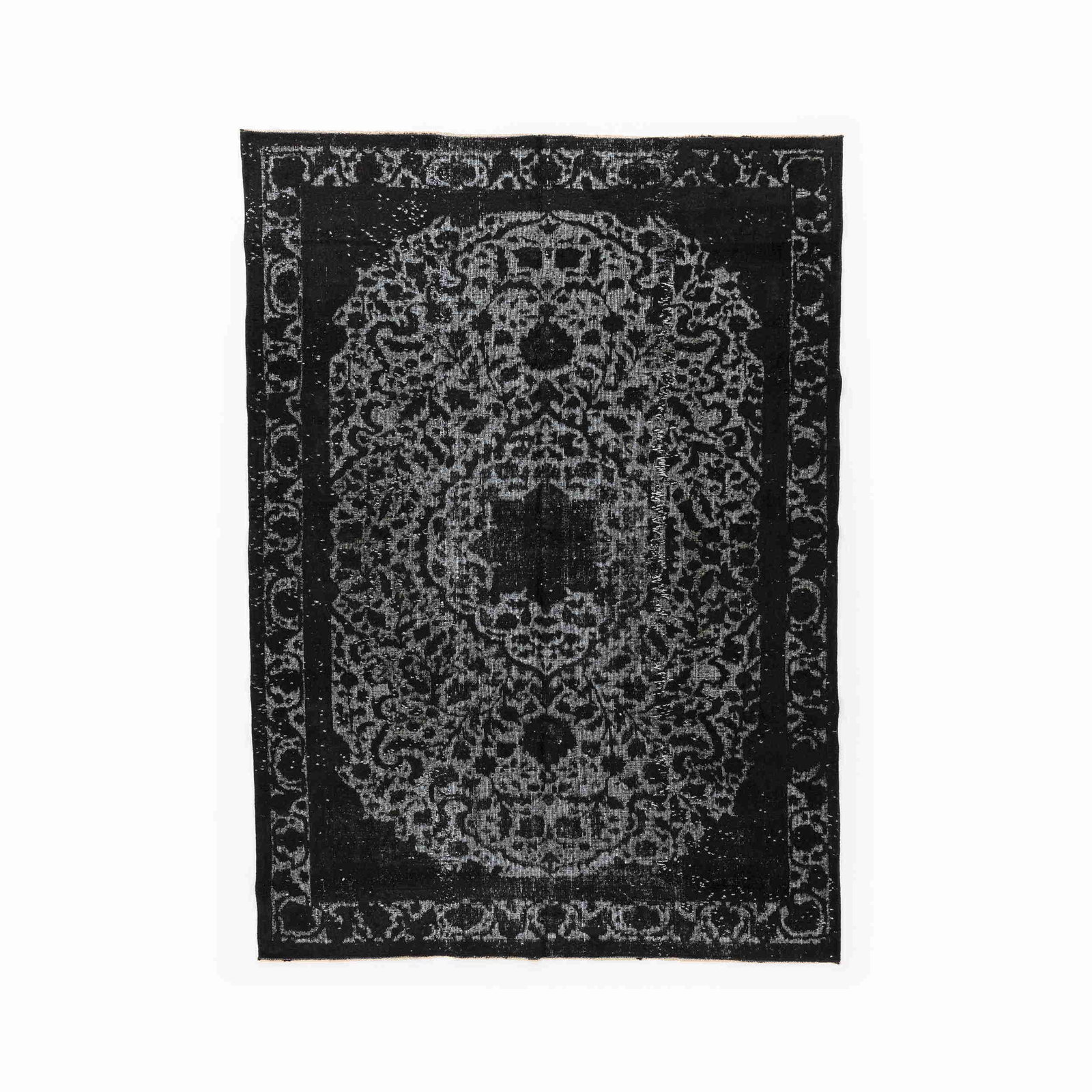 Authentic Vintage Handmade Wool on Cotton Carpet 78.7 x 110.2 Inches (1 of 8)