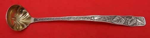 Towle Orchids Sterling Silver Goldwashed Mustard Ladle 5 1/4" (1 of 2)