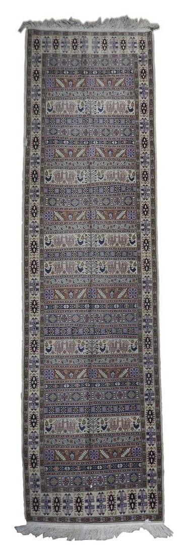 4' x 13.9' Multi-Color Vintage Persian Runner Handmade Wool Rug (1 of 6)