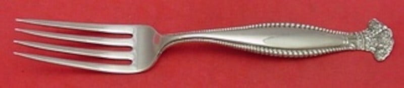 Shiebler Sandringham Sterling Silver Fork 7.5 Inch Flatware: Shiebler Sandringham Sterling Silver Fork 7.5 Inch Flatware Introducing the Sandringham Regular Fork by Shiebler, a stunning piece of flatware crafted from fine sterling silver. This elegant fork meas