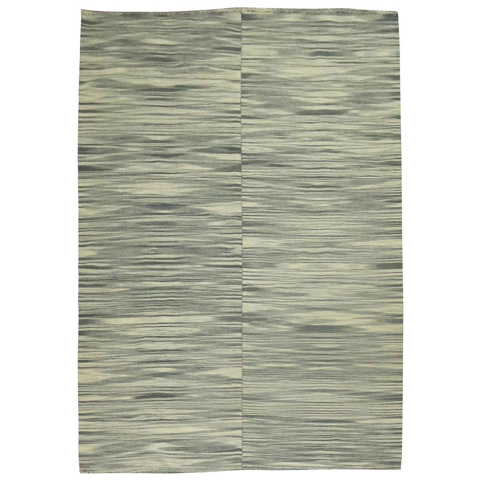 Unique Gray Futurist Hand-Knotted Turkish Kilim 82 x 120: Unique Gray Futurist Hand-Knotted Turkish Kilim 82 x 120 Discover the elegance of this one-of-a-kind Gray Modernist Retro Deco Kilim, expertly crafted with a unique blend of linen and wool using tradi