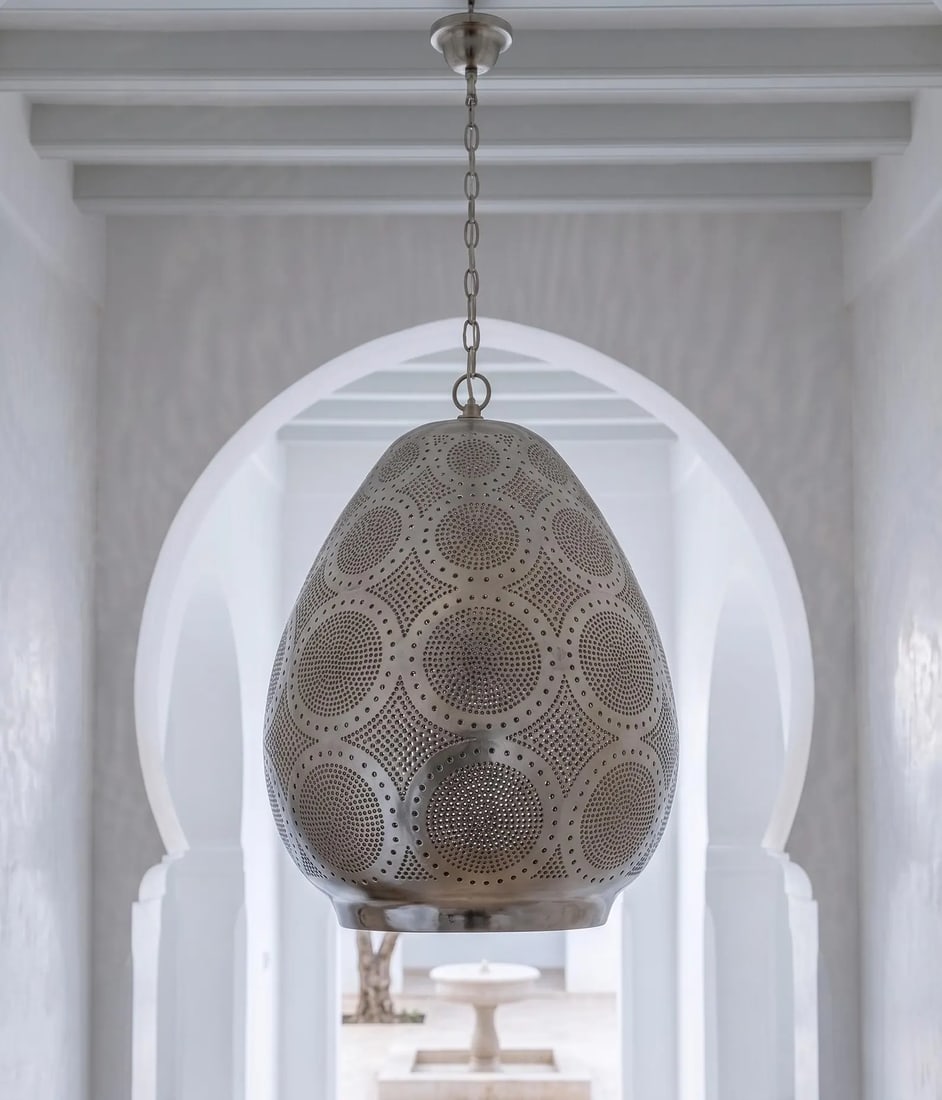 Solid Brass Moroccan Teardrop Ceiling Pendant Light - 6