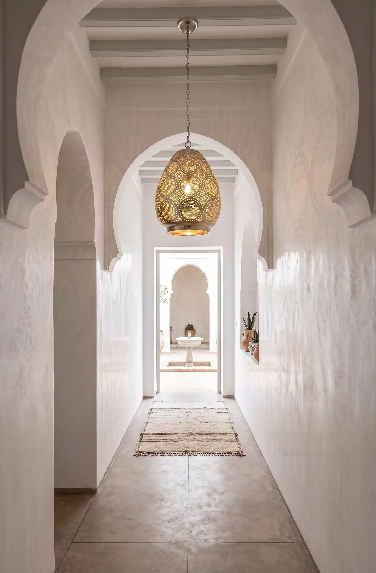 Solid Brass Moroccan Teardrop Ceiling Pendant Light - 9