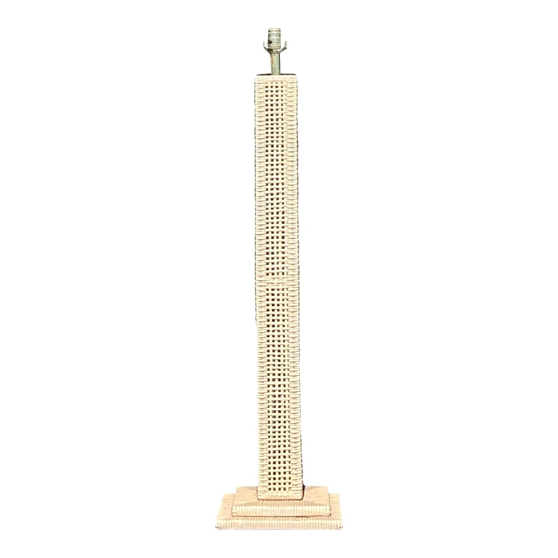Vintage Coastal Woven Rattan Floor Lamp 48.25in Tall Beige (1 of 6)