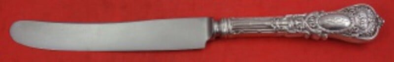 Durgin Empire Sterling Silver Dinner Knife 9.5 Old French: Durgin Empire Sterling Silver Dinner Knife 9.5 Old French This exquisite Empire by Durgin sterling silver dinner knife features a classic old French design, measuring 9 1/2 inches. Crafted from high-q