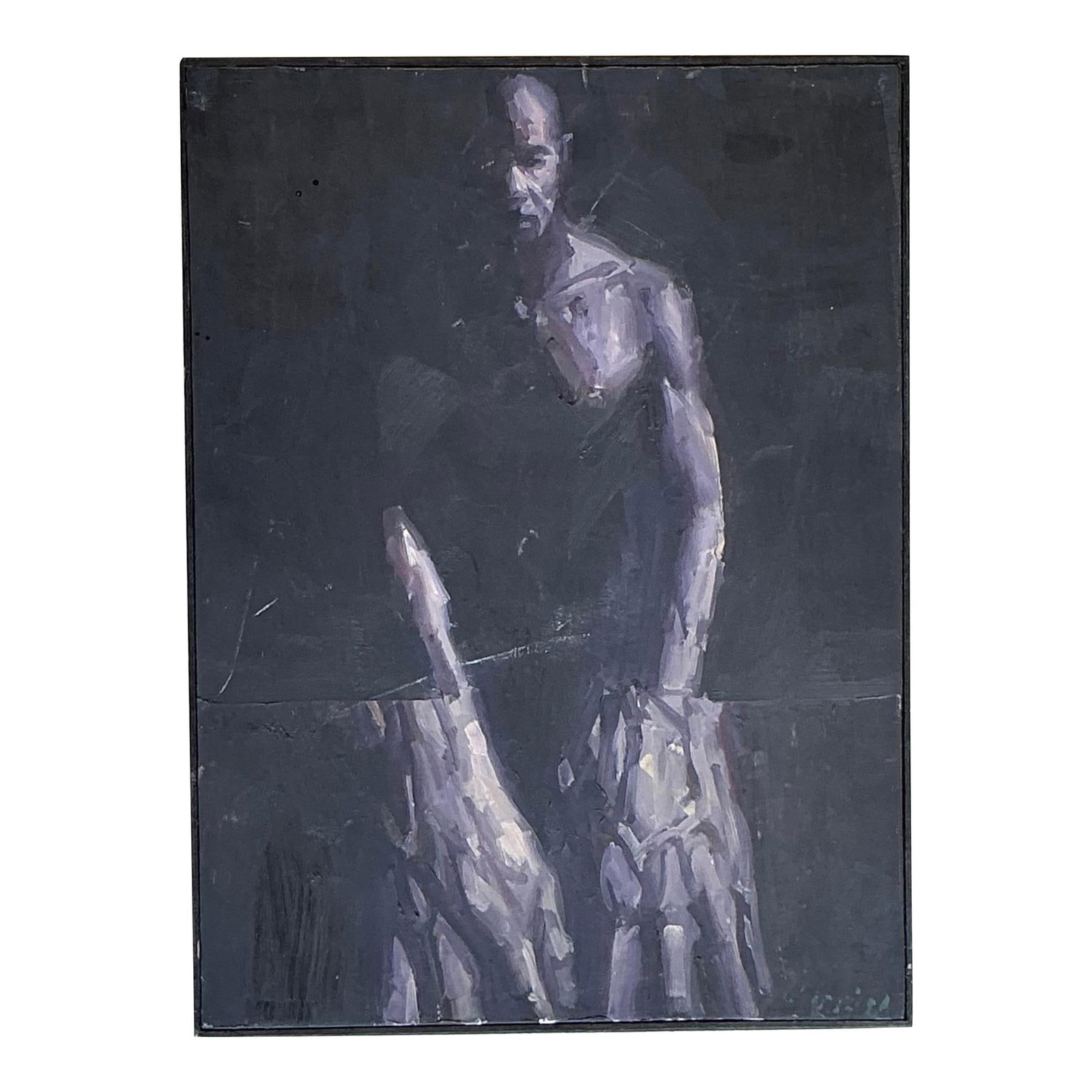 Vintage Boho Abstract Figurative Oil Painting on Board 12 x 16.25 (1 of 5)