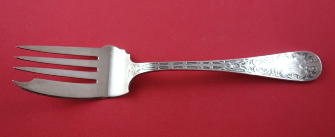 Mount Vernon Sheraton Sterling Silver Serving Fork 8 7/8: Mount Vernon Sheraton Sterling Silver Serving Fork 8 7/8 A Sterling Silver cold meat serving fork in the Sheraton pattern by Mount Vernon. It dates to the 1900-1940 period, was made in the United Stat