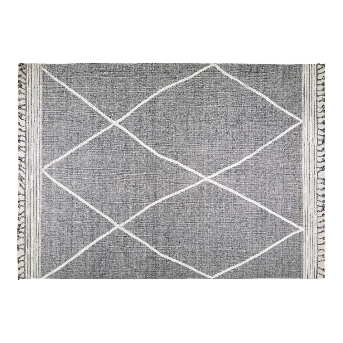 12' x 15' Beni Ourain Moroccan Wool Rug with Soft Contemporary Texture: 12' x 15' Beni Ourain Moroccan Wool Rug with Soft Contemporary Texture This Moroccan Beni Ourain rug from the 1990s features a hand-knotted design crafted from organic wool. It displays natural colors