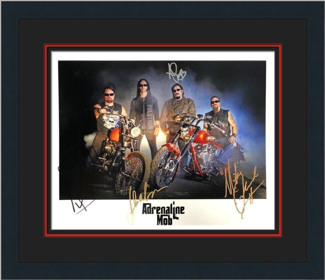 Adrenaline Mob Autographed 11x14 Photo Custom Framed JSA Certified: Adrenaline Mob Autographed 11x14 Photo Custom Framed JSA Certified This stunning 11" x 14" photograph of the Adrenaline Mob is beautifully custom framed to a size of 17" x 20". The photograph features