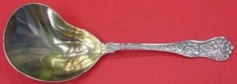 Tiffany Olympian Sterling Silver Berry Spoon Gold Washed Conch Bowl 9 3 8 (1 of 2)