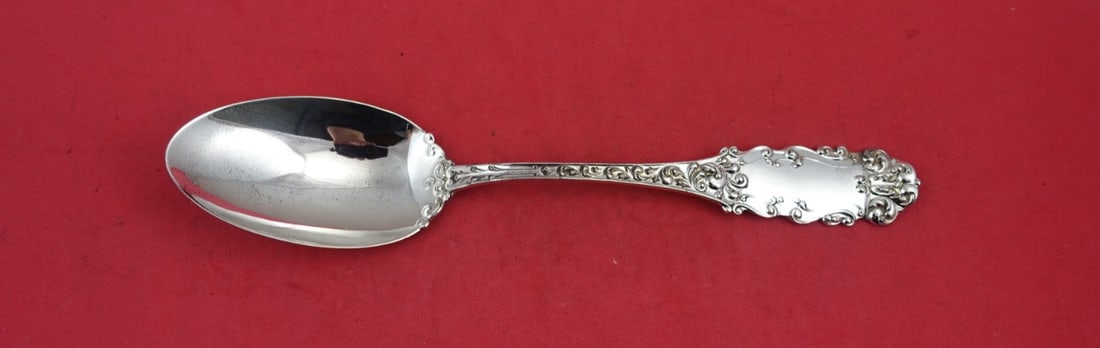 Watson Victoria Old Sterling Silver Serving Spoon 8.25": Watson Victoria Old Sterling Silver Serving Spoon 8.25" This exquisite serving spoon is crafted in sterling silver, featuring the elegant 'Victoria Old' pattern by Watson. Measuring 8 1/4 inches, this