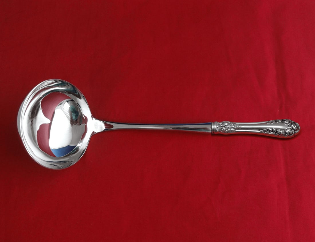 Wallace Rose Sterling Silver Soup Ladle 10 1/2 Custom Hollow Handle: Wallace Rose Sterling Silver Soup Ladle 10 1/2 Custom Hollow Handle Introducing the Rose by Wallace Sterling Silver Soup Ladle, a stunning piece crafted with a custom-made hollow handle and a stainles