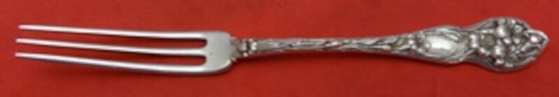 Watson Lily Sterling Silver Strawberry Fork 4 7/8 Inch Heirloom: Watson Lily Sterling Silver Strawberry Fork 4 7/8 Inch Heirloom This exquisite strawberry fork is part of the Lily pattern by Watson, crafted from high-quality sterling silver. Measuring 4 7/8 inches,