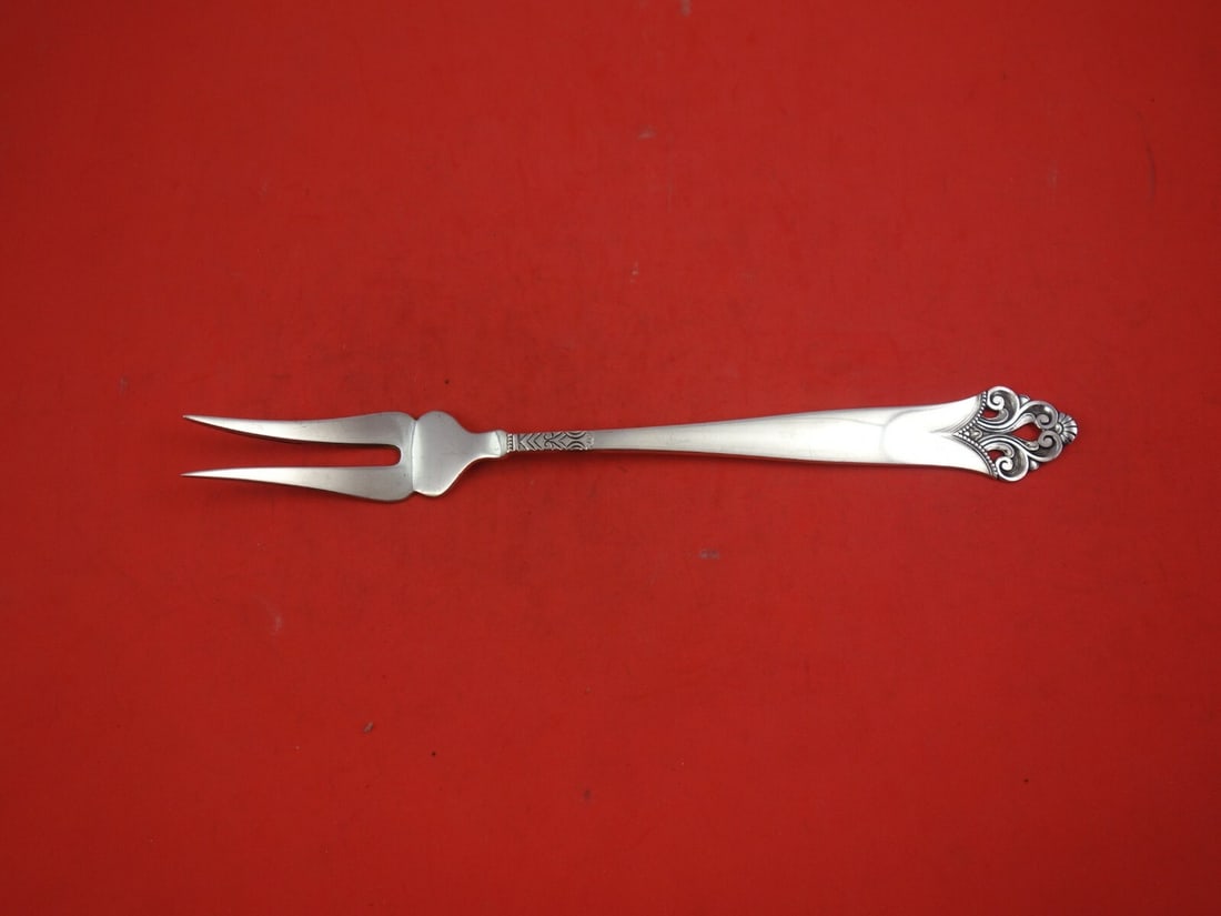 Th. Marthinsen Lillemor 2-Tine .830 Sterling Silver Cold Meat Fork 9 Inch (1 of 2)