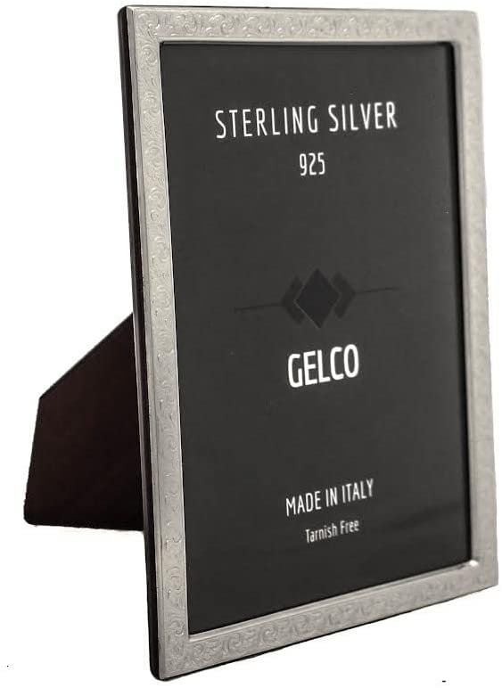 Handmade Italian 925 Sterling Silver Chased 5x7 Picture Frame (1 of 3)