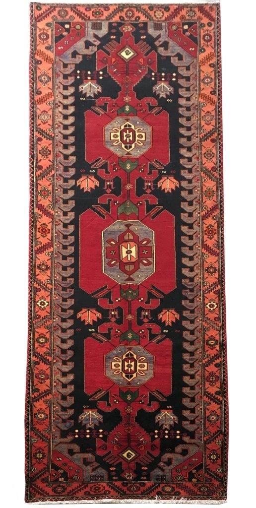 Handmade 5.3 x 12.11 Red Persian Hamadan Area Rug: Handmade 5.3 x 12.11 Red Persian Hamadan Area Rug Free continental US Shipping This stunning 5.3 x 12.11 Red Persian Hamadan Rug showcases the exquisite craftsmanship of Persian artisans. The vibrant 