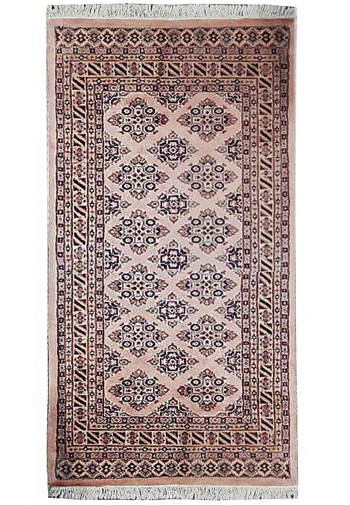 3.1 x 5.2 Beige Hand-knotted Jaldar Bokhara Area Rug: 3.1 x 5.2 Beige Hand-knotted Jaldar Bokhara Area Rug Free continental US Shipping Introducing the 3.1' x 5.2' Beige Jaldar Bokhara Rug, a stunning example of artisanal craftsmanship. This exquisite ar