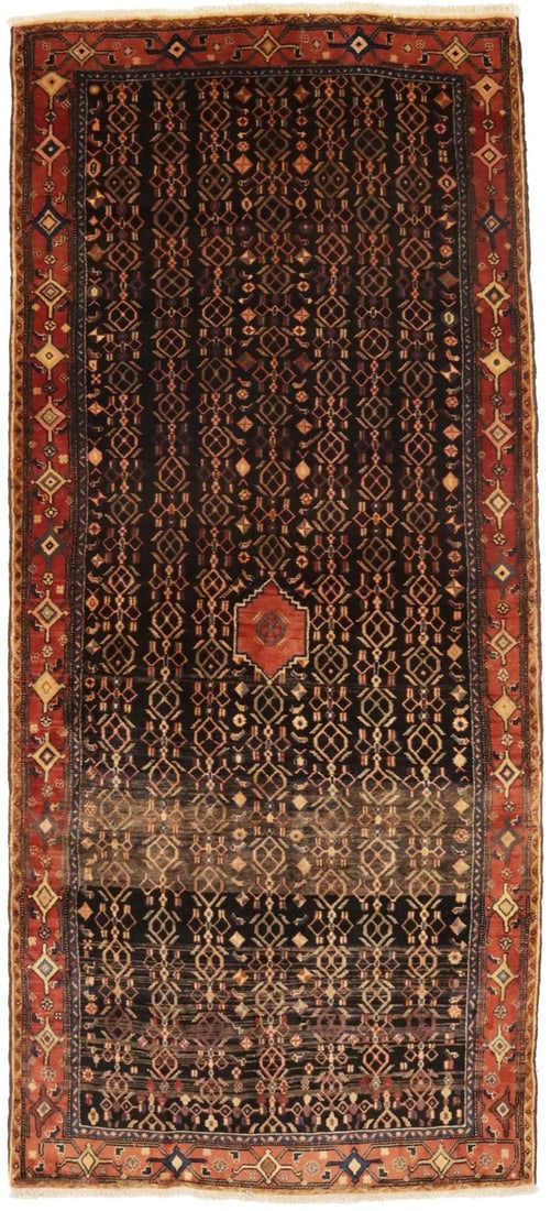 Hand Knotted Wool Tribal Runner Rug 4'3 x 9'8 Vintage Geometric (1 of 18)