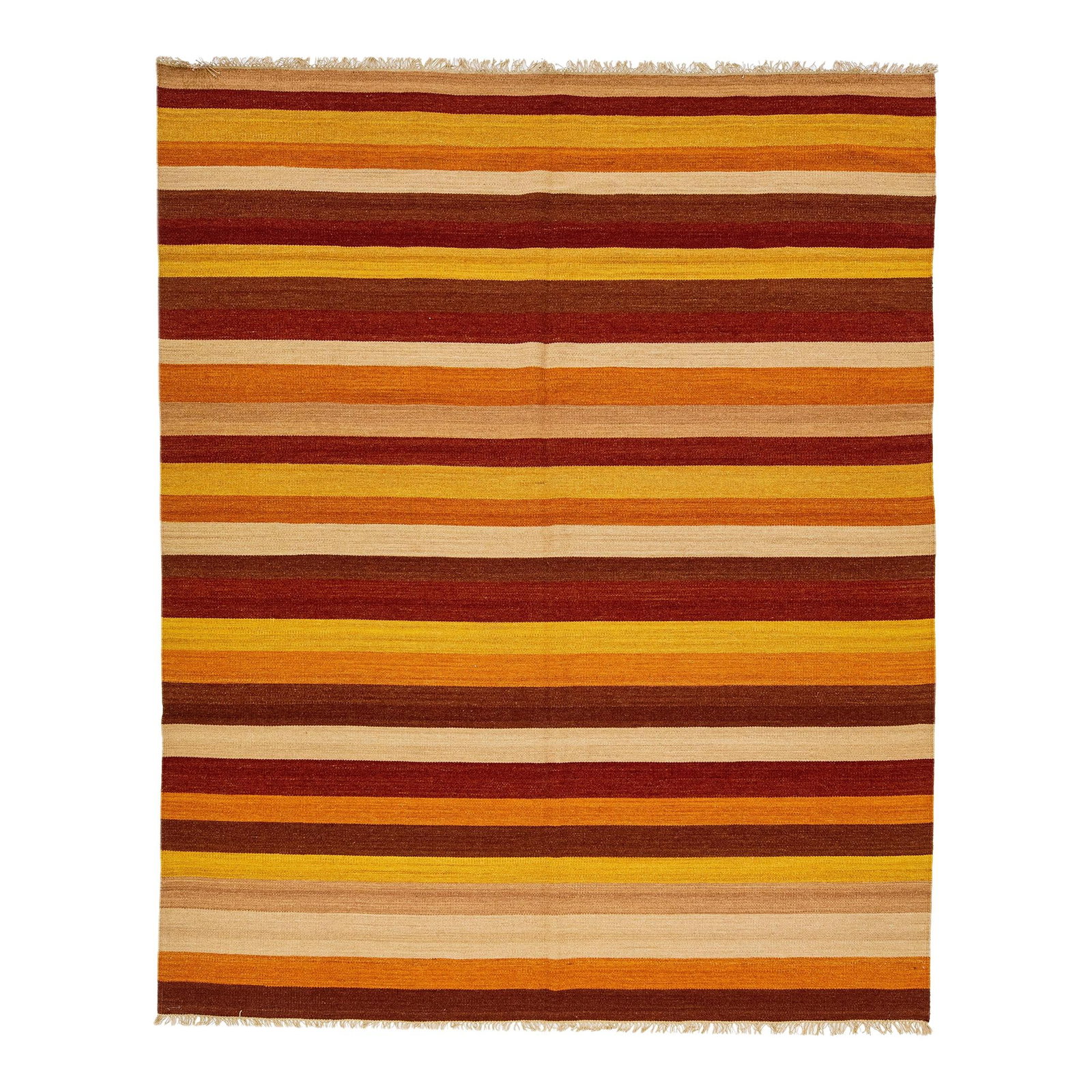 Modern Kilim Handmade Wool Rug Multicolor Geometric 7'11 x 9'7: Modern Kilim Handmade Wool Rug Multicolor Geometric 7'11 x 9'7 Enhance your living space with this stunning Modern Kilim handmade wool rug. Featuring a vibrant multicolor geometric stripe design, this