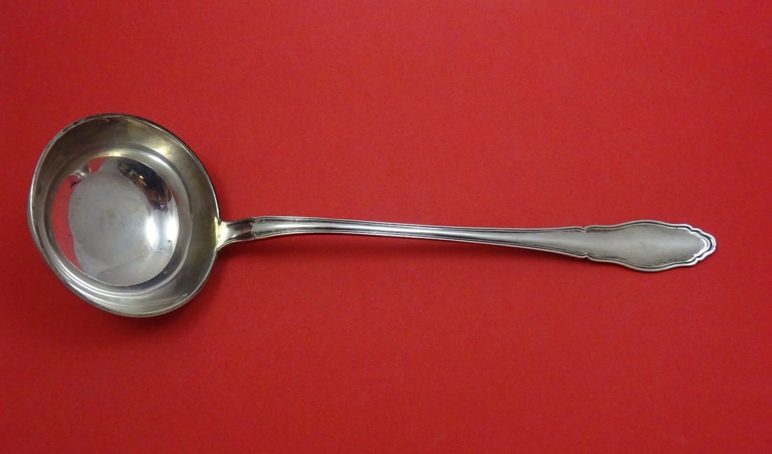 13 inch sterling silver soup ladle Gebruder Reiner Chippendale (1 of 1)