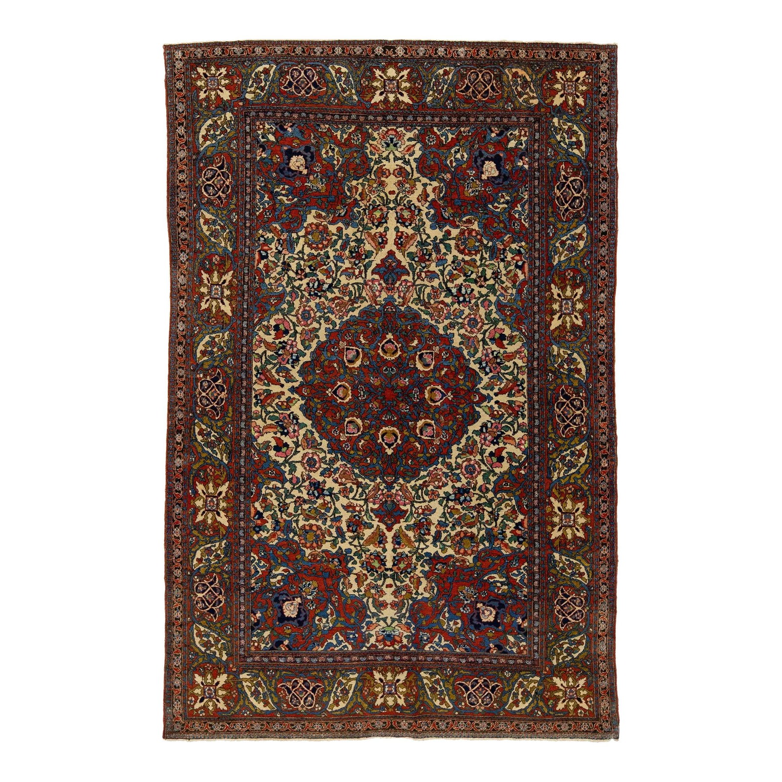 Antique Kerman Persian Wool Rug 4'7 x 7'2 Rosette Design: Antique Kerman Persian Wool Rug 4'7 x 7'2 Rosette Design Enhance your space with this exquisite Antique Kerman Persian rug, hand-knotted with care and dating back to the 1920s. Featuring a vibrant flo