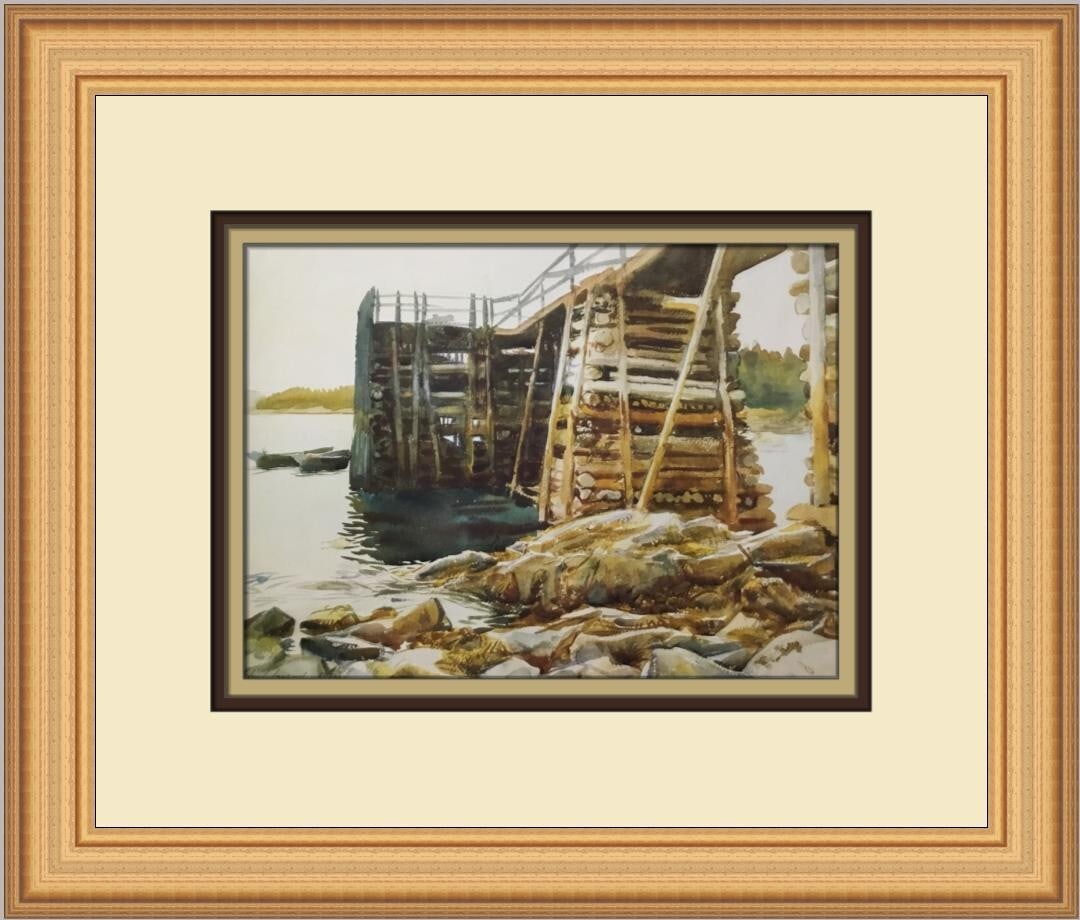 John Singer Sargent The Wharf at Ironbound Custom Framed Print 14x12 Art (1 of 2)
