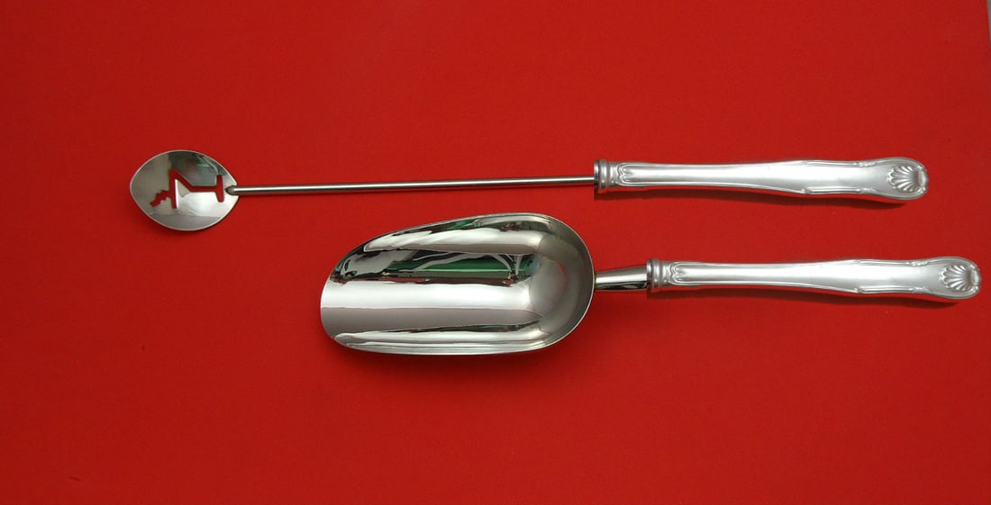 Kirk King Sterling Silver 2 Piece Hostess Bar Set Custom Made: Kirk King Sterling Silver 2 Piece Hostess Bar Set Custom Made This is a King by Kirk sterling silver custom made hollow handle two-piece bar set in a hostess set format. It includes a martini spoon/co